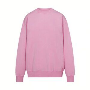 Skims Women's Boyfriend Fleece Crew Neck Pullover, Bubblegum, size S NWT